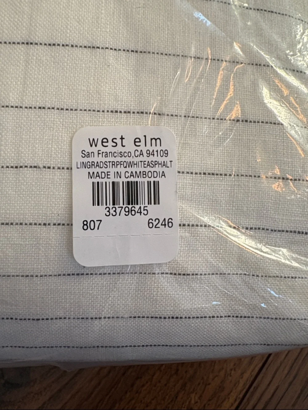 New West Elm White and Black Thin-Stripe Duvet Cover